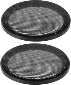 Resim Hoement Araba Subwoofer'ı için Hoparlör Kılıfı 2 Adet Hoparlör Ağı Siyah Hoparlör Koruyucu Dekoratif Daire Ağ Kapakları Hoparlör Modifikasyonu için 