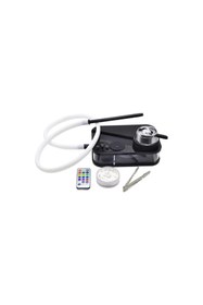 Resim BTRsale Portatif Taşınabilir Nargile Takımı Kumandalı Işık Hediyeli Siyah 