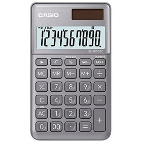 Resim Casio SL-1000SC-GY Cep Tipi 10 Hane Gri Hesap Makinesi 
