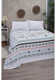 Resim Çarşafı Lastikli Tek Kişilik Pike Yatak Örtüsü 170 X 230 Beyaz 