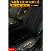 Resim TeknoClub Premium Cepli Koltuk Minderi Şoför Koltuğu Seti-Siyah 