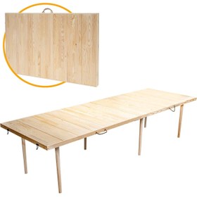 Resim Delixa pratikoutdoor Katlanır Kamp, Piknik ve Bahçe Masası 75x228 cm - Ham Naturel Renk 