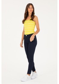 Resim U.S. Polo Assn. Kadın Lacivert Toothpick Fit Kanvas Pantolon 50281692-VR033 