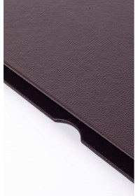 Resim Turgut Office Deri Kapaklı Masa Sümeni Kahve Krom Detaylı 50 x 35 CM 