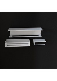 Resim Havluluk Şampuanlık Tuvalet Kağıtlık 3 Lü Set Beyaz Beyaz 
