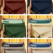 Resim 6 Parça Nefes Alabilen Buz İpeği Boxer Şort - Serin, Dar Kesim Erkek İç Çamaşırı Desenli Moda Düz Köşe Erkek İç Giysisi 