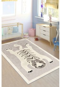 Resim West Home Makinede Yıkanabilir Kaymaz Taban Leke Tutmaz Hayvan Figürlü Bebek Ve Çocuk Halısı Wh 569 White Beyaz 