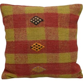 Resim Zehra Abla Halı Yeni El Dokuma Dekoratif Kilim Kırlent Yastık Kılıfı 6424 Çok Renkli 