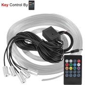 Resim Rgb Uygulama Kontrolü Araba İç Işık Fiber Optik Atmosfer Lambaları Uzaktan Kumanda 6 Metre Ortam Lambası Voice 