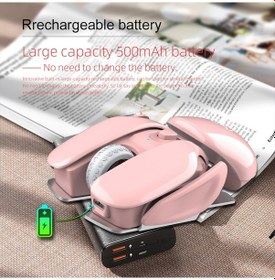 Resim Tenfowee Hxsj T37 Kablosuz Fare - 3 Dpı Ayarı, 500mah Şarj Edilebilir, Pembe Renk Optik 