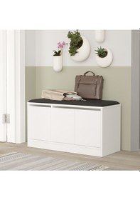 Resim Elna Puflu Ayakkabılık 3 Kapaklı Dolap 90cm Beyaz Eln2-w Beyaz 