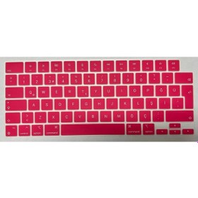 Resim Arabulalaca MacBook Uyumlu Air 15 A2941 Türkçe Klavye Koruyucu Pembe 
