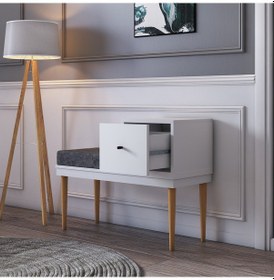 Resim Merlin Mobilya Paris Modern Puf Beyaz 