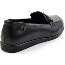 Resim Siyah Leather Kadın Loafer Ayakkabı K01087238403 Siyah 