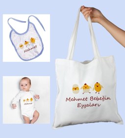 Resim Ejoya Bebeklere Özel Çantasında Kişiye Özel Zıbın Ve Önlük Bebek Hediye Seti 109982 