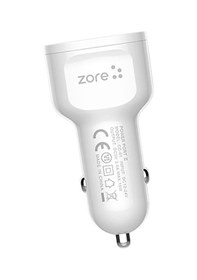 Resim Nourthkiingdom Cc-01 Hızlı Şarj Özellikli Led Işıklı Dual Usb Araç Şarj Başlığı 18w - Beyaz Beyaz 