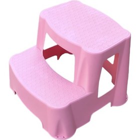 Resim 2 Katlı Çocuk Basamağı Pembe Plastik Pembe 