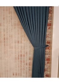 Resim Petrol Mavisi Renk Fon Kadife Perde Çift Kanat 1/3 Sık Pileli Dikim V-33 Petrol Mavisi 