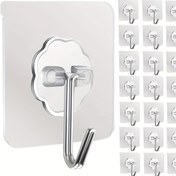 Resim 9/15/30/50 Güçlü Yapışkan Kancalar, Matkap Gerektirmeyen, Mutfak ve Banyo için Yük Taşıyabilen Şeffaf Duvar Askıları, Yeniden Kullanılabilir Su Geçirmez Adhesif Asıcılar, Mutfak Perdeleri için Uygun, Ağır Hizmet Tipi Kendinden Yapışkanlı Ceket Askıları, Hasarsız Pratik Kanca, Çok Amaçlı Askılar 