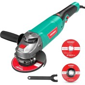 Resim Avuç Taşlama 1200 W, 6 Hız ile 3000-10000 Rpm, Taşlama Parlatma Için Mükemmel, 2 x 125 mm Zımpara Diski, 1 Yan Sap, 1 x Koruyucu Kapak, 1 Anahtar 