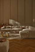 Resim S Home Design Concept Molly Xl Köşe Koltuk Takımı Sag Kose Babyface, Kirik Beyaz 290x290 cm 