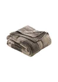 Resim Betires Home Ca18002 Örgü Battaniye Kahverengi - Çift Kişilik 