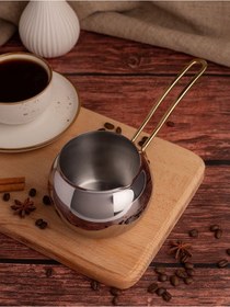 Resim Gzro 430 Kalite 600 Ml Küre Çelik Cezve Sütlük 