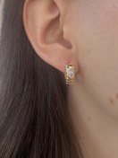 Resim Taşlı Çelik Küpe 