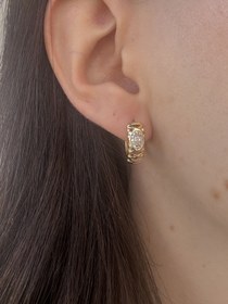 Resim Taşlı Çelik Küpe 