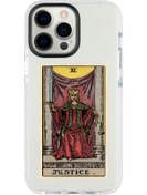 Resim shoptocase Iphone 14 Pro Max Uyumlu Lens Korumalı Anti Shock Justice Tarot Tasarımlı Telefon Kılıfı 
