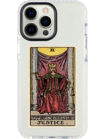 Resim shoptocase Iphone 14 Pro Max Uyumlu Lens Korumalı Anti Shock Justice Tarot Tasarımlı Telefon Kılıfı 