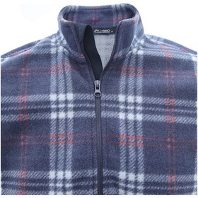 Resim Longberg Erkek Kaşe Ekoseli Fermuarlı Polar Hırka Lacivert 