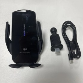 Resim Gateesat Siyah Araba Kablosuz Şarj Standı Hızlı Şarj İstasyonu Braket Cep Telefonu Tutucu 