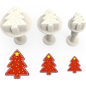 Resim Noel Ağacı Basmalı (Enjektörlü) Kopat Kurabiye Kalıbı – 3'lü 