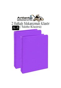 Resim Mor 2 Halkalı Klasör 2 Adet A5 Pvc Öğrenci Ve Ofis Tipi Evrak Sunum Talebe Büro Klasörü İç Cepli Otomatik Mekanizlı Okul Mor 
