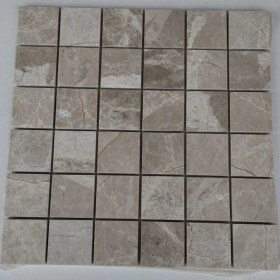 Resim 5×5cm Doğaltaş Bej Mermer Fileli Mozaik 