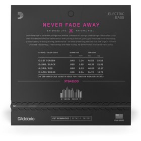Resim Daddario XTB45100 Bas Gitar Tel Seti | 45-100 - 4 Telli XT Serisi 