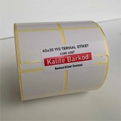 Resim Kalite Barkod 40X30 Yy2'li Termal Etiket 15 Rulo Barkod Etiketi 