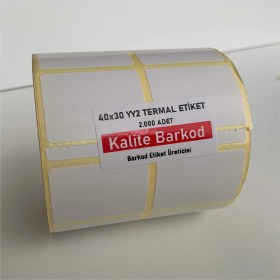 Resim Kalite Barkod 40X30 Yy2'li Termal Etiket 15 Rulo Barkod Etiketi 