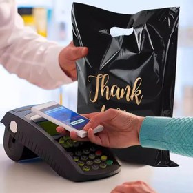 Resim 100 adet TEŞEKKÜR Hediye Elde Taşınabilir Alışveriş Çantaları - Ergonomik Tutacaklar ile Dayanıklı Plastik Ambalaj Çantaları, Çeşitli Renkler ve Desenler ile Perakende Mağazaları, Giyim Mağazaları ve Hediye için, Hediye Çantaları, Mağaza Çantası Aksesuarları, Şık Çanta Tasarımı, Sağlam Tutacak Tasarımı 