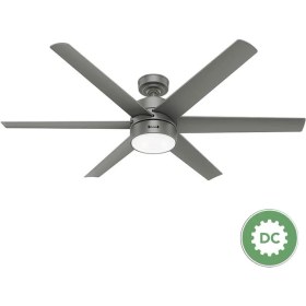 Resim HUNTER FAN Solaria Dc Motor 152 cm . Mat Gümüş - Aydınlatmalı ve Uzaktna Kumandalı Tavan Vantilatörü 