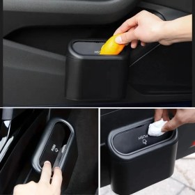 Resim Ollevra Araç Içi Mini Kapaklı Çöp Kovası Takılarak Sabitlenebilen 