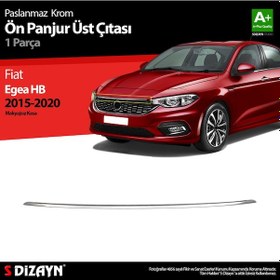 Resim S-Dizayn Fiat Egea Hb Krom Ön Panjur Üst Çıtası 2015-2020 