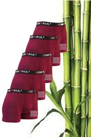 Resim love inside Erkek 5 Adet Doğal Bambu Kumaş Boxer Anti Bakteriyel Ve Anti Alerjik Bordo Renk 5'li Paket 