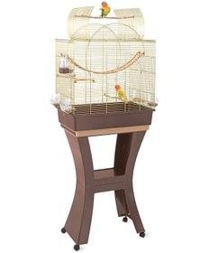 Resim Imac Matılde Ayaklı Kuş Kafesi Kahve/gold 58x38x71/143cm 