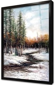 Resim Orman Çerçeveli Cam Tablo 20x30 cm CB20007 