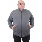 Resim Starbattal Büyük Beden Basic Mevsimlik Fermuarlı Sweatshirt 22750 Grı Melanj-Grı Melanj 