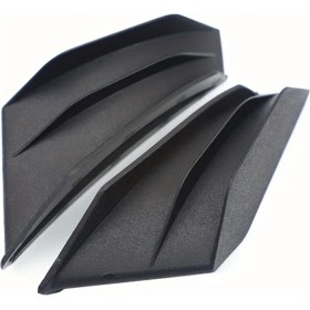 Resim Hightower 2 Adet Evrensel Motosiklet Spoiler Kanatçık Aerodinamik Yan Kanat Bobber Touring Dirt Bisiklet Siyah 