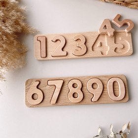 Resim Doğal Ahşap Oyuncak Sayılar 