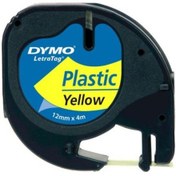 Resim Dymo S0721620 Sarı Letratag Plastik Şerit 12MM X 4M 